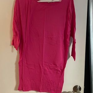 Hot pink off the shoulder shirt or dress